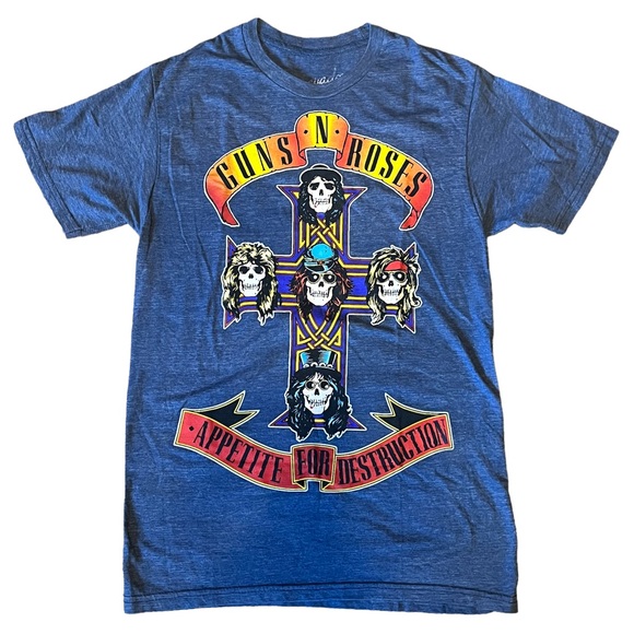 Guns-N-Roses Appetite For Destruction Graphic Short SleeveTee, Blue | S - Picture 10 of 12